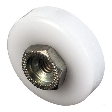 Prime-Line Shower Door Roller, 3/4in Dia, Flat Edge Nylon Tire, Steel Ball Bearings Threaded Hex Head Hub, 4PK M 6152